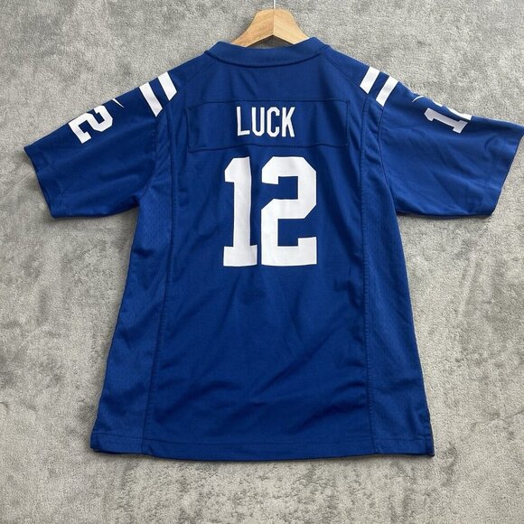 Nike Jersey Youth Boys L Blue Indianapolis Colts #12 Andrew Luck NFL On Field - Picture 12 of 13